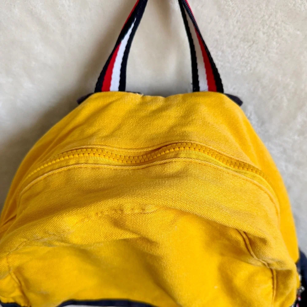 Tommy Hilfiger Vintage 90s Colorblock Spellout Backpack Big Logo Canvas Y2K
